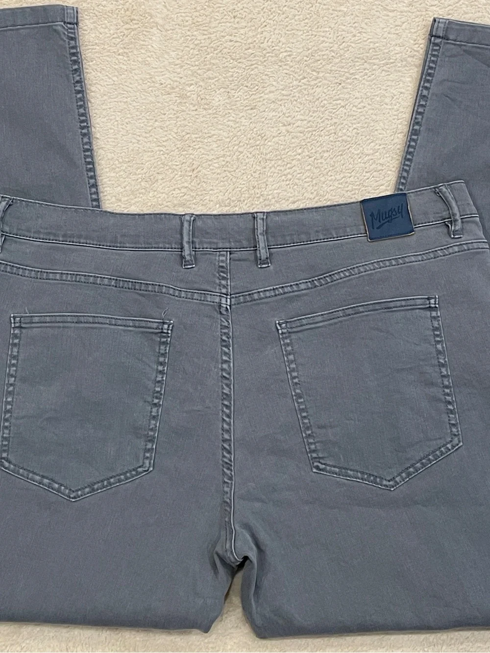 Mugsy Jeans Logans Mens 42x32 Gray Stretch Denim Slim Straight Pants FLX8NBG